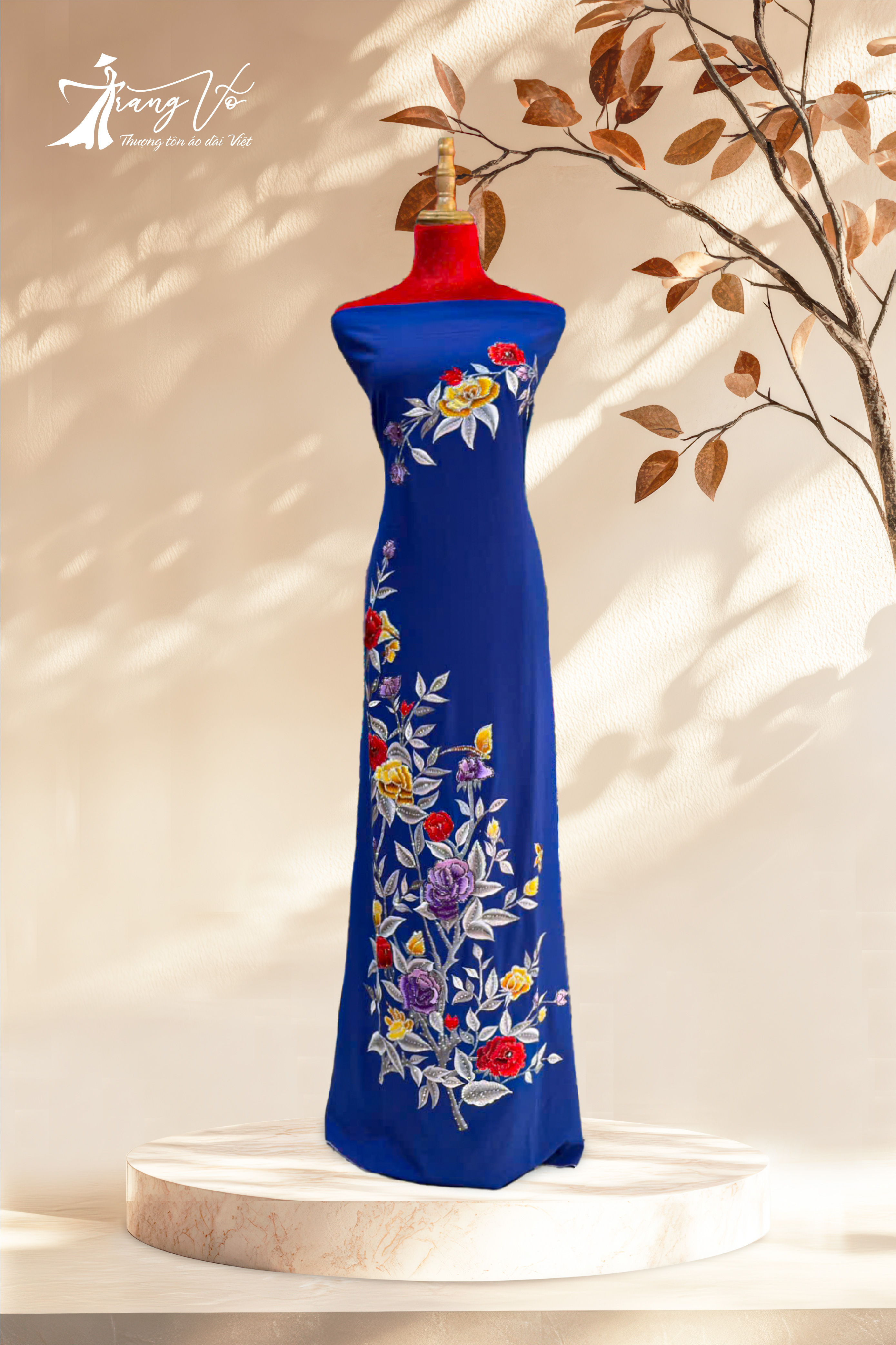 LEN Ý THÊU ÉP ĐÁ SWAROVSKI CAO CẤP #03112403